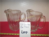 2pc Vintage Glass Beer / Water Pitchers