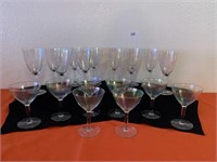 19 Iridescent Glasses, Wine & After Dinner