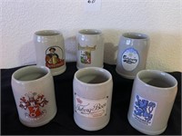 6 Beer Steins Made in Germany