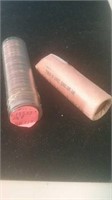 Full roll and a partial roll of 1960 D penny