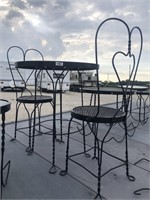 Metal Outdoor Table & (2) Chairs