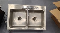 Double Compartment Stainless Steel sink, faucet