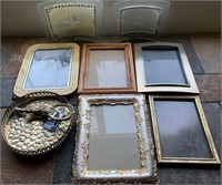 804 - 7 NICE PICTURE FRAMES & OVAL TRAY