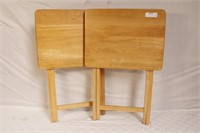 2 Wood Folding Tables