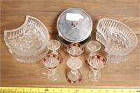 Vintage Liquer Glasses & Serving Dishes
