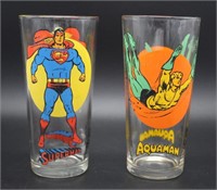 (2) Pepsi DC Superhero Glasses- Superman & Aquaman