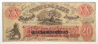 1861 $20 Bogus Note Female Riding Deer FRD