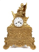 Antique French Medaille de Bronze Mantle Clock