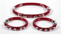 Nouvelle Bague 18K Enamel Bracelet & Earrings