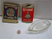 Vintage Luzianne Ad Needle Box, Glass Boat