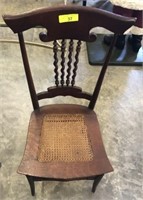 BARLEY TWIST BACK CANE BOTTOM CHAIR ANTIQUE