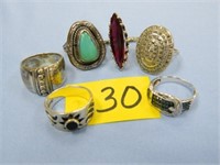 6 Sterling Rings (Most Size 7)