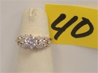 14kt - 4.5gr. Y/G Ring Size 6 - (Center Stone CZ)-
