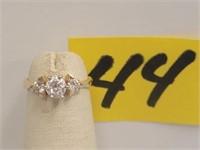 14kt 2.3gr. Y/G Diamond Ring Size 3 1/2 -