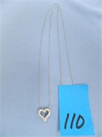 14kt - 1.4gr. W/G 20" Necklace w/ Diamond Heart -