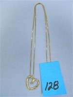 10kt - 2.9gr. Y/G Heart Pendant w/ 21" Chain