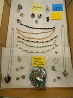 Flat Of Sterling w/ Necklaces, Bracelets,