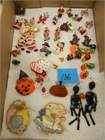 Flat Of Holiday Pins & Earrings