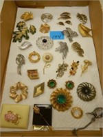 Large Flat OF Asstd. Brooches