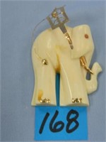 Ivory Style Elephant w/ 14kt Trim (As Is)