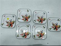 6 coroney ware floral china plates