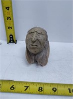 native american mohawk soapstone carving