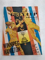 1962 grey cup program Hamilton vs Winnipeg