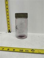new gem purple pint fruit jar/ sealer