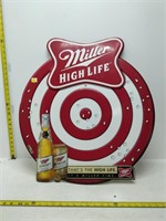 tin miller beer bullseye sign