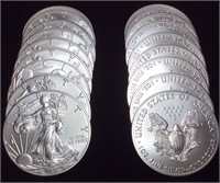 18 Silver American Eagles, 99.9% Silver