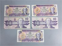 Canadian $10.00 Dollar Bills