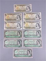Canadian Centennial  & 1973 $1.00 Dollar Bills
