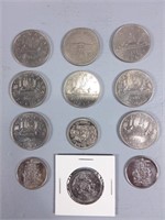 Canadian Silver Dollar & 50 Cent Pieces
