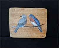 Two Eastern Bluebirds Painting by Mary Porter