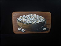 Bowl of Popcorn Painting by Mary Porter