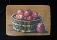 Wooden Barrel with Apples Painting by Mary Porter