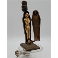 Art Deco Lamp With Nude Figure Egyptian Sarcophag