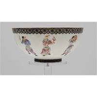 A Fine Chinese Famille Rose Bowl 8 Immortals Qing