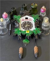 Vintage Telesonic Cucko clock and candle holders