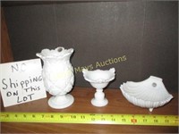 3pc Vintage Westmoreland Milk Glass