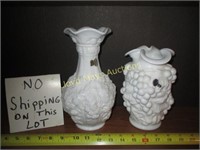 2pc Vintage Imperial Milk Glass