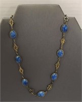 Blue/goldtone Necklace