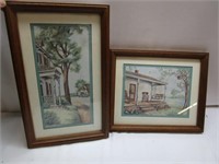 Pair of Country House Pictures