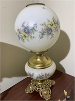 Vintage Hand Painted Dresden Champagne Lamp
