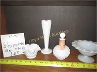 4pc Vintage Milk Glass