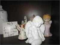 5pc Angel Figurines & Shelf Sitter