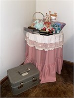 Table With Accessories Craft Items & Vanity Case