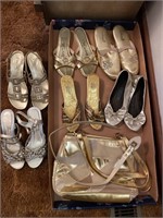 Gold Shoes & Pocketbooks 
Size 7 1/2