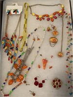 Retro Orange & Reds Costume Jewelry