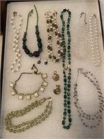Greens Whites Costume Jewelry